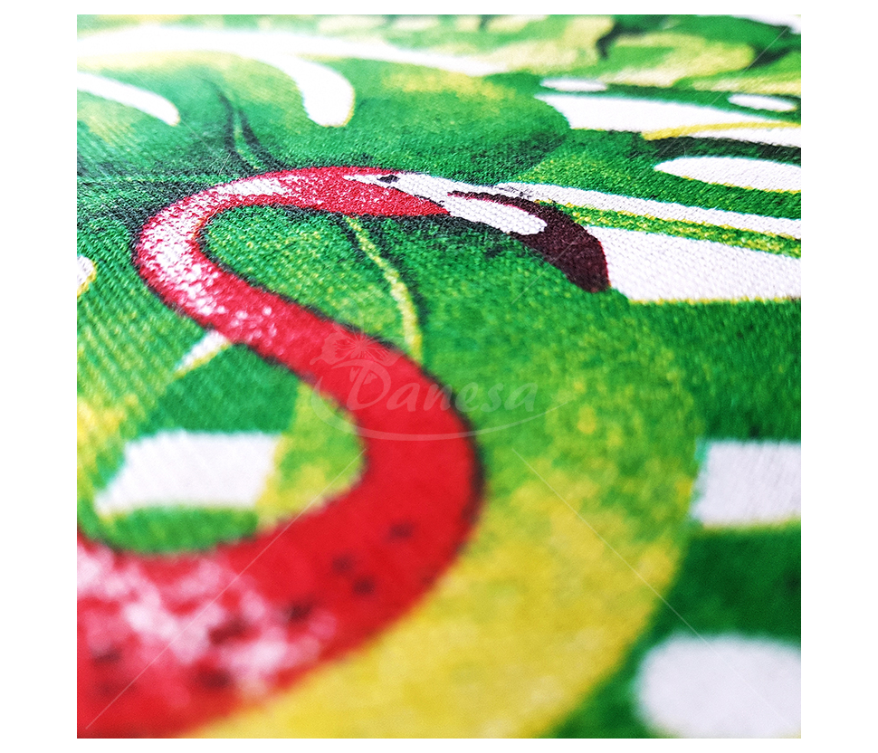 Linen-look fabric (Linen imitation) Flamingo