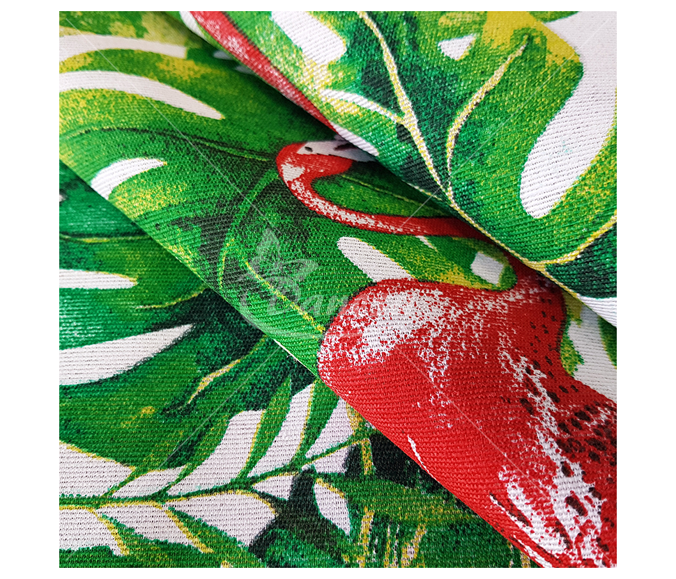 Linen-look fabric (Linen imitation) Flamingo