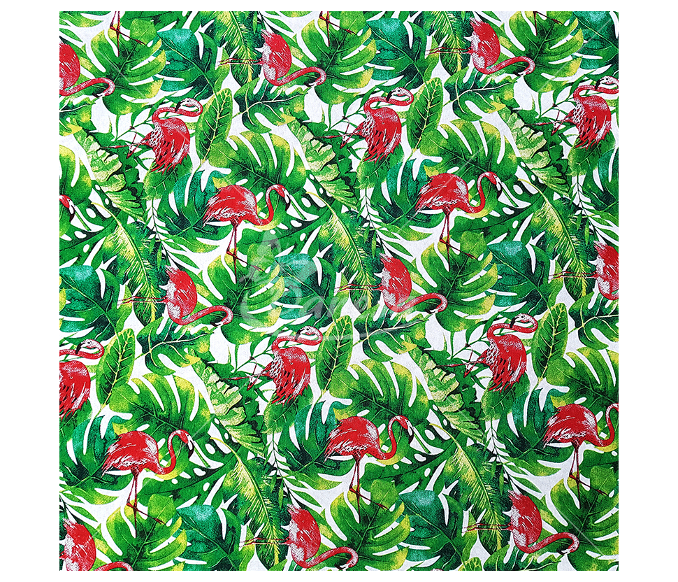 Linen-look fabric (Linen imitation) Flamingo