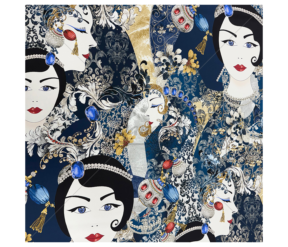 Natural silk "Faces"