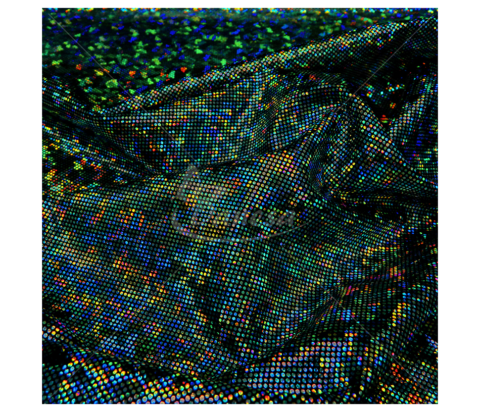 Shiny lycra, rainbow effect