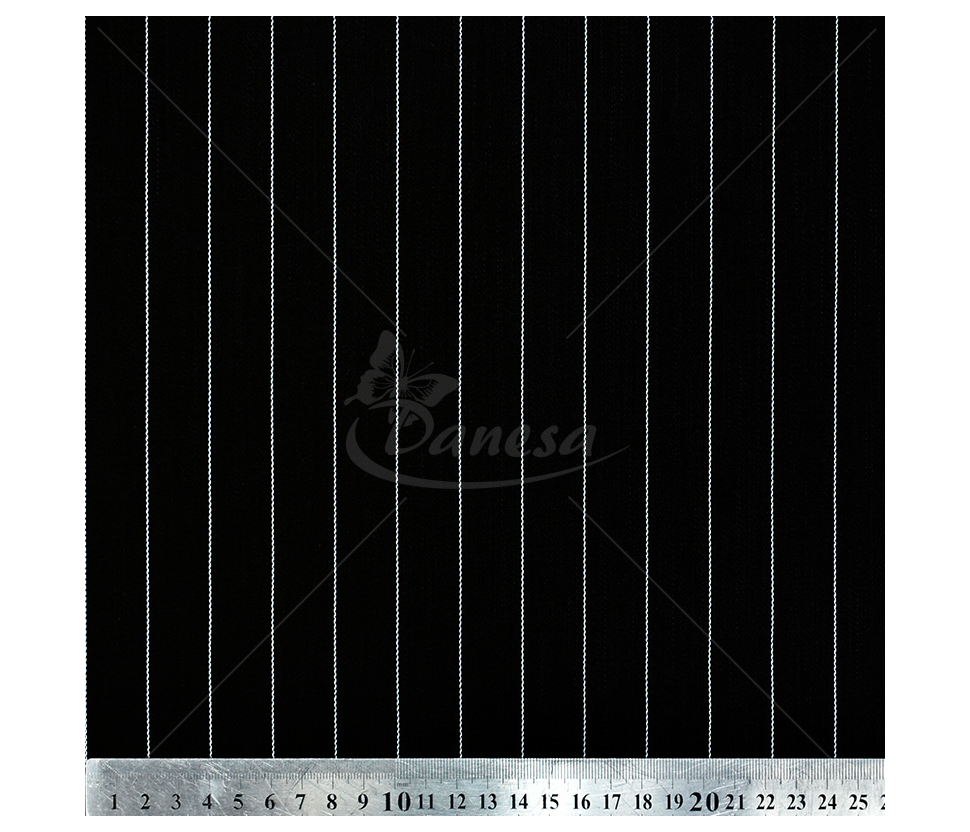 Suit fabric (Virgin Wool), striped, black color
