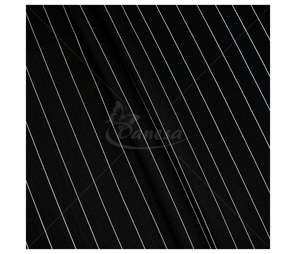 Suit fabric (Virgin Wool), striped, black color
