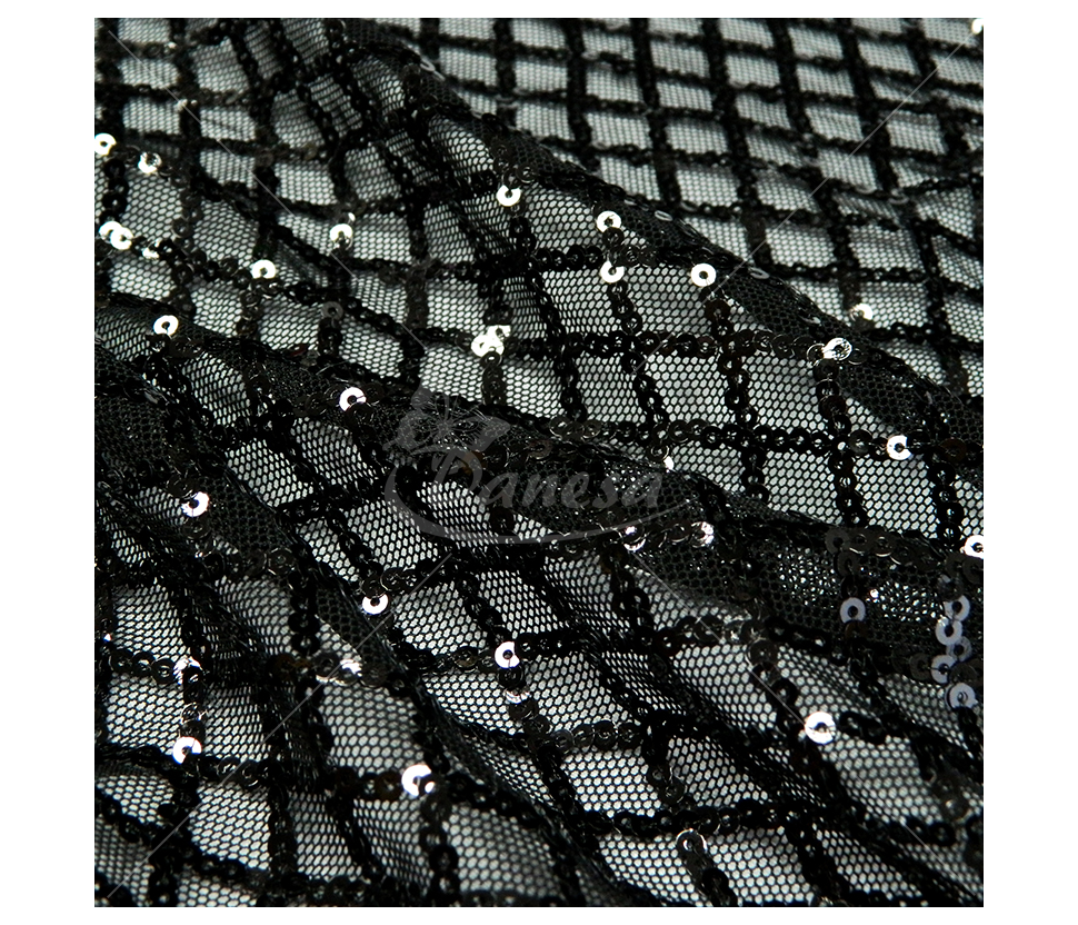 Fabric embroidered with sequins