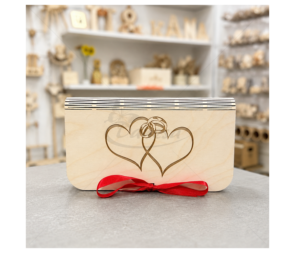 Engraved Wooden Wedding Gift Box for Money