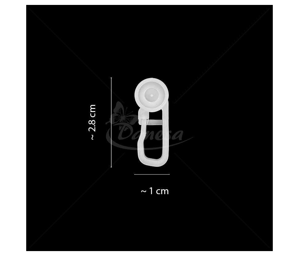 Large White Plastic Curtain Hook with Rollers for Curtain Tracks