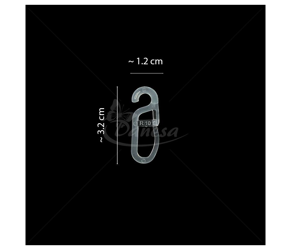 Large Transparent Curtain Hook for Curtain Rings