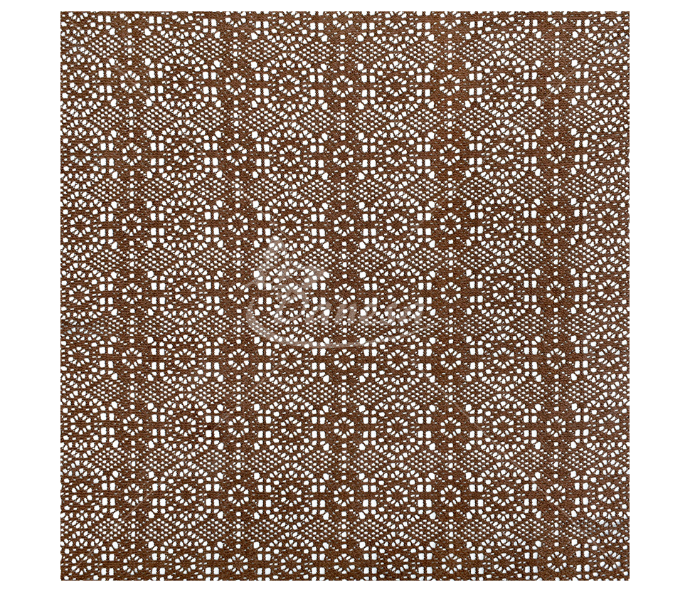 Crocheted guipure, geometric pattern, light brown color
