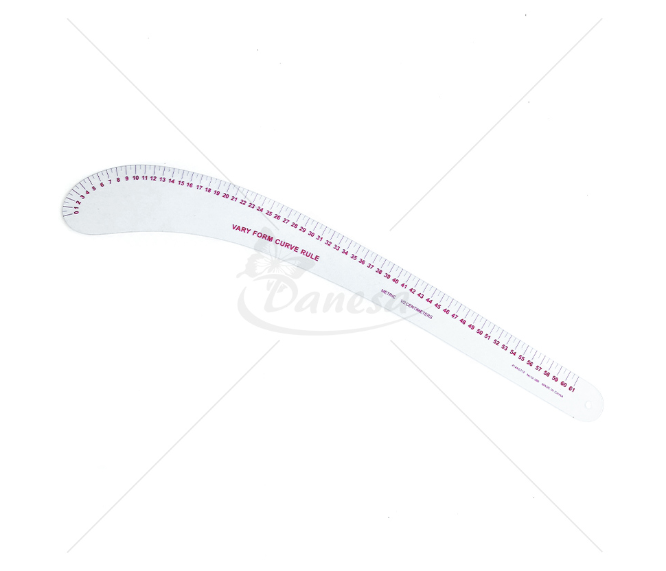 Kreivės formos liniuotė, 61 cm, permatoma