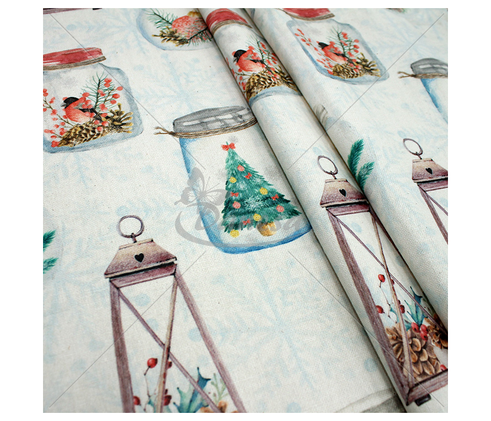 Linen imitation "Christmas in a Glass"