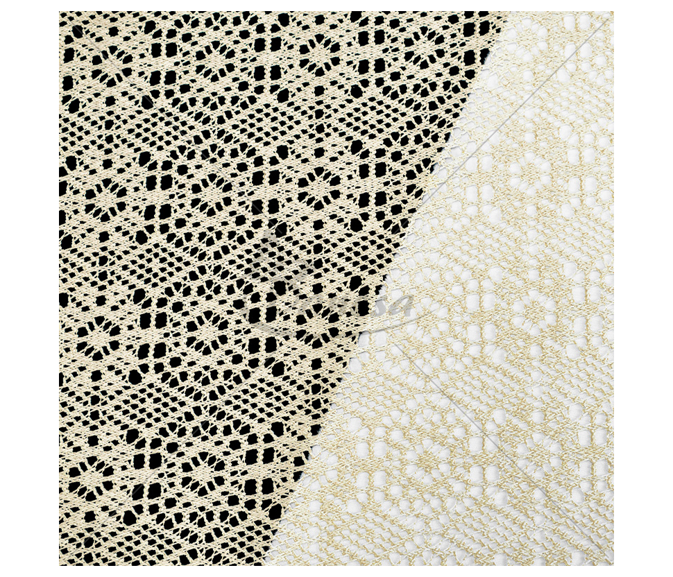 Crocheted guipure, geometric pattern, ivory color