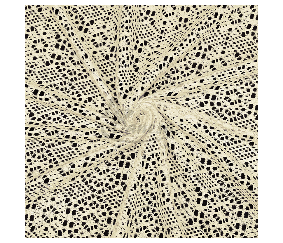 Crocheted guipure, geometric pattern, ivory color