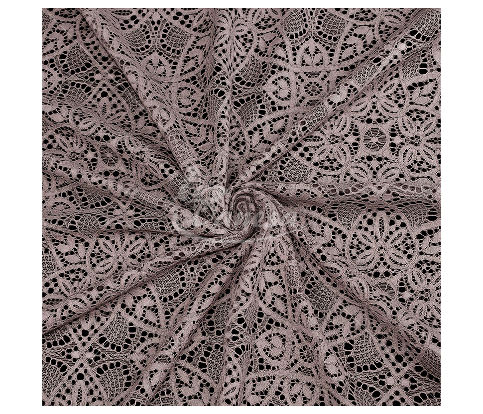 Guipure, geometric pattern, dusty rose color