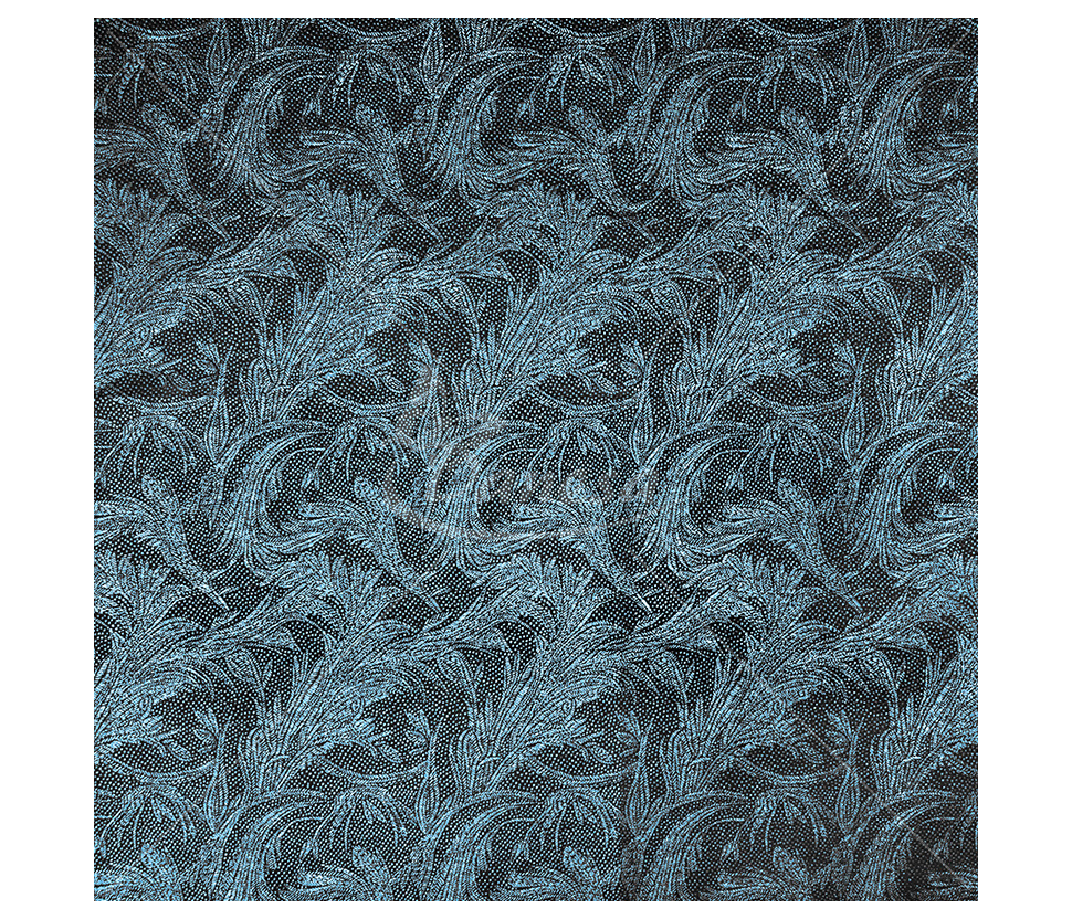 Jacquard, leaf pattern, black/light blue