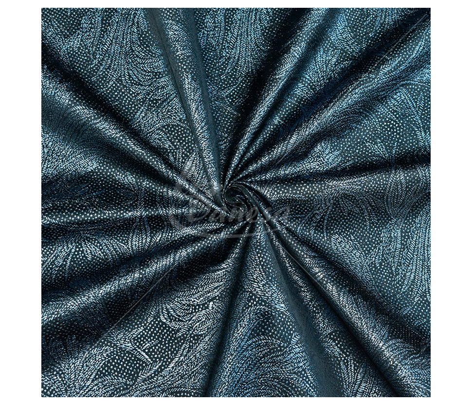 Jacquard, leaf pattern, black/light blue