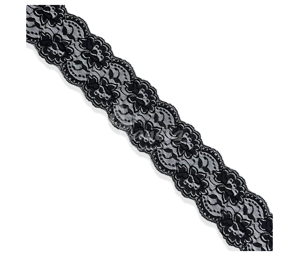 10 cm Polyester Decorative Lace Trim with Floral Pattern