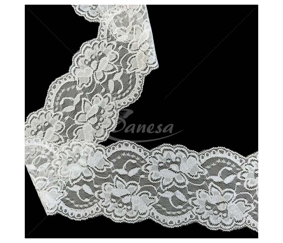 10 cm Polyester Decorative Lace Trim with Floral Pattern