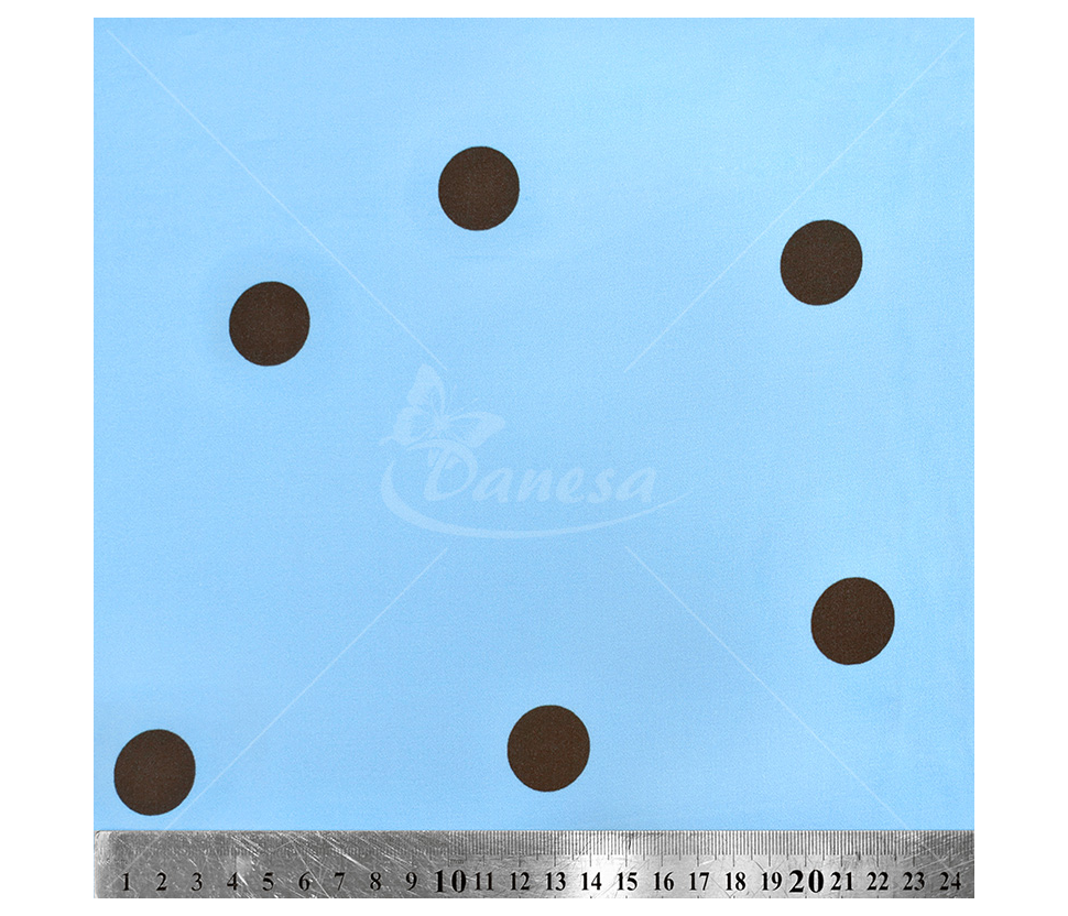 Viscose Fabric with Dark Polka Dots, Light Blue