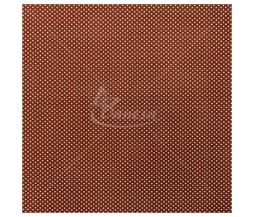 Cotton Fabric with Small White Polka Dots, Terracotta