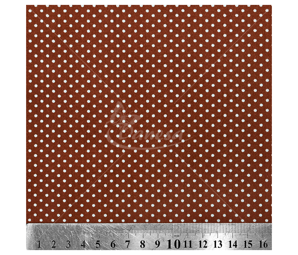 Cotton Fabric with Small White Polka Dots, Terracotta