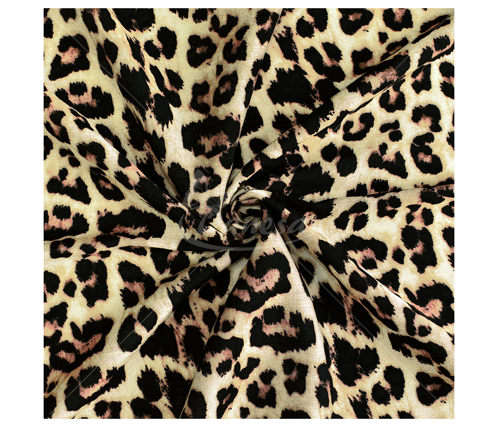 Rayon Fabric with Leopard Print