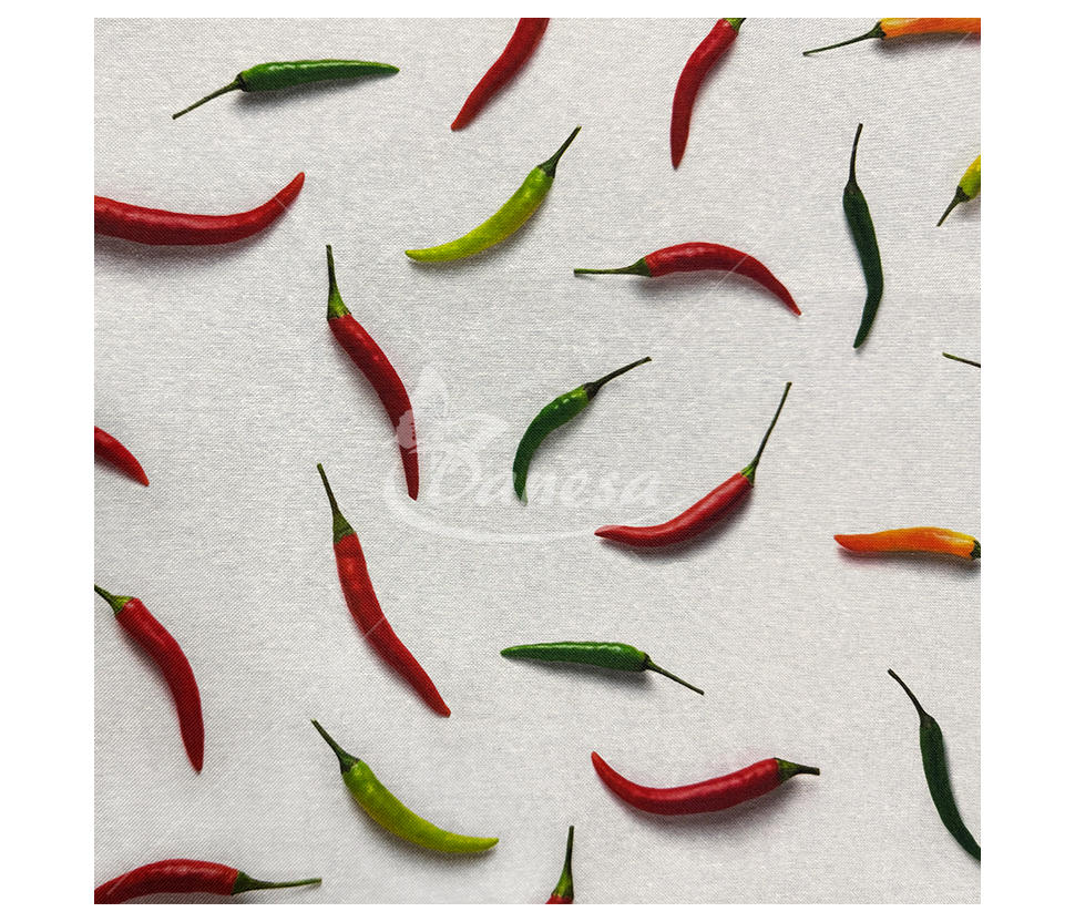 Linen imitation "Hot Peppers"