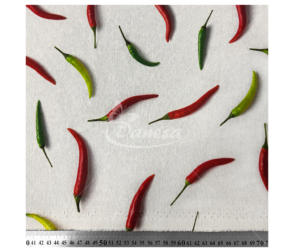 Linen imitation "Hot Peppers"