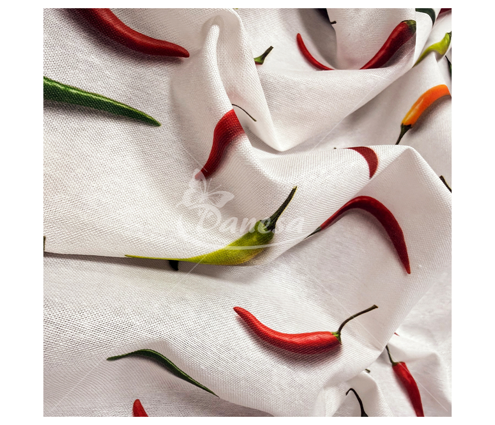 Linen imitation "Hot Peppers"