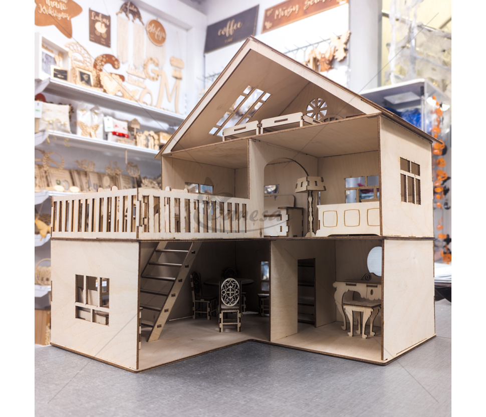Handmade Wooden Decorative Dollhouse