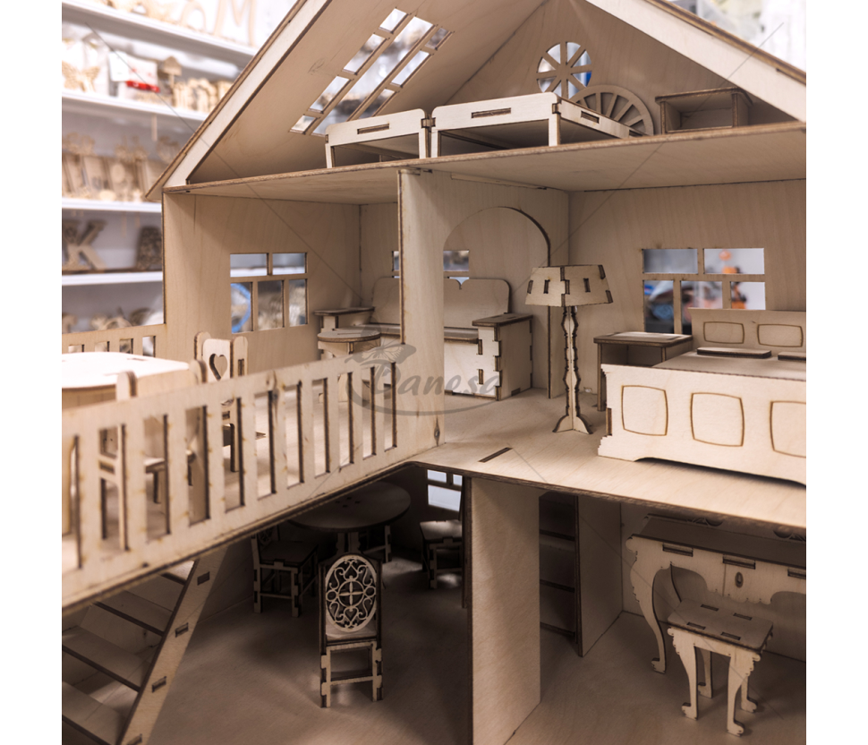 Handmade Wooden Decorative Dollhouse