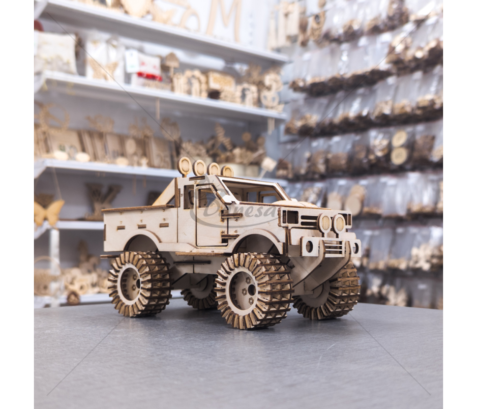 Handcrafted Wooden Jeep