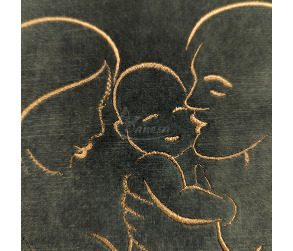 Embroidered Pillow "Family"