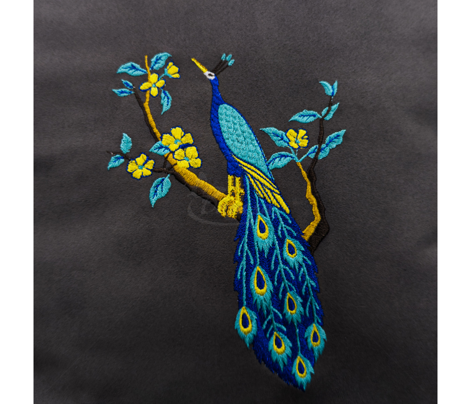 Embroidered Pillow "Peacock"