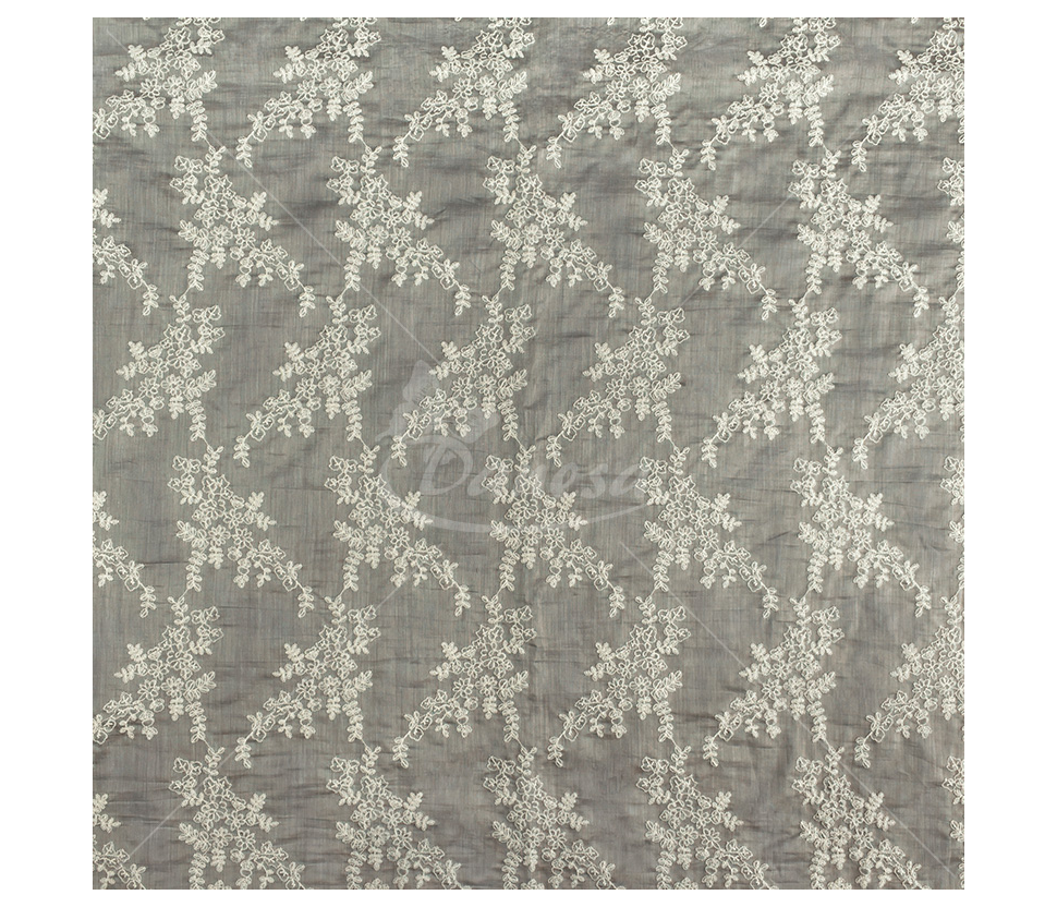Tencel fabric embroidered with a floral design