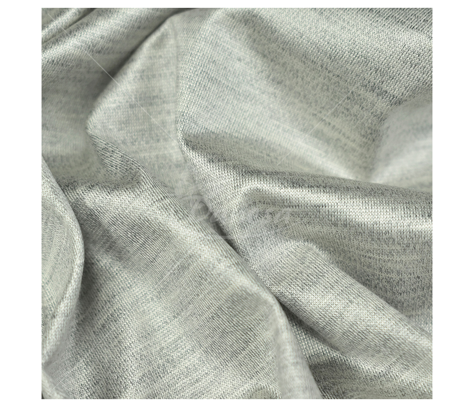 Silk with cotton, knitted fabric, a shiny light grey color