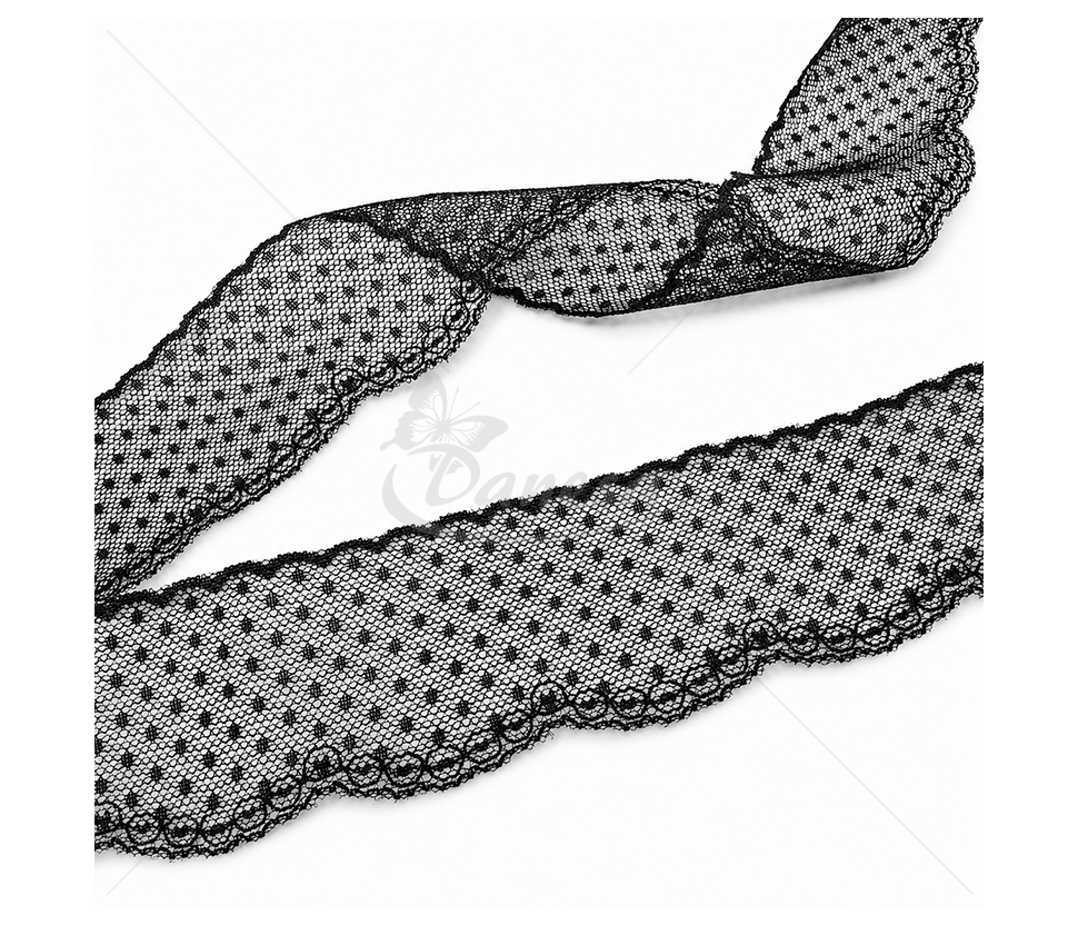 Slightly Stretch Mesh Lace with Dots