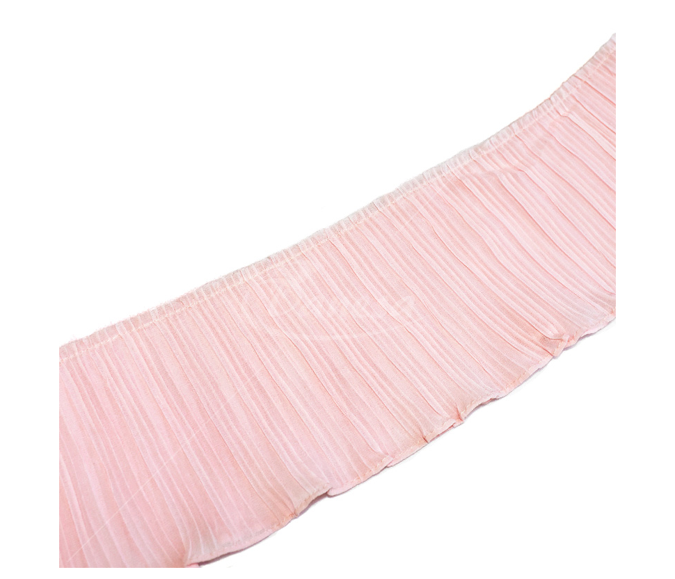Wide, pleated chiffon ribbon