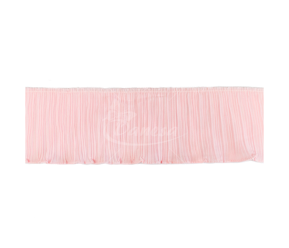 Wide, pleated chiffon ribbon