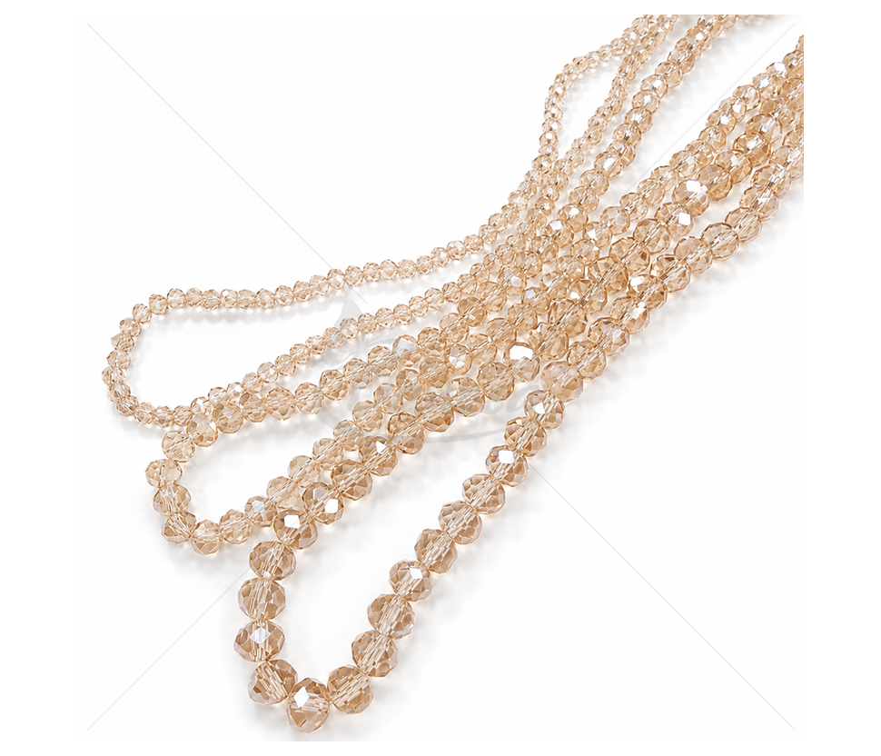 Glossy Light Brown Beads on String – 4 mm, 6 mm and 8 mm