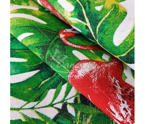 Linen-look fabric (Linen imitation) Flamingo