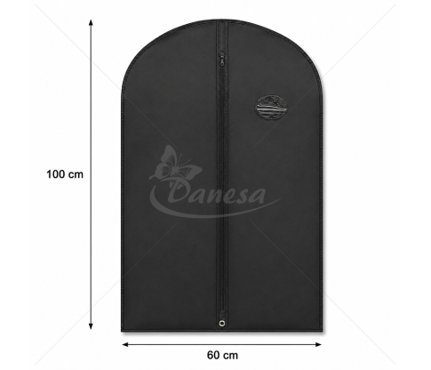 Apsauginis drabužių maišas „Elite“ su langeliu, juodas, 60 × 100 cm