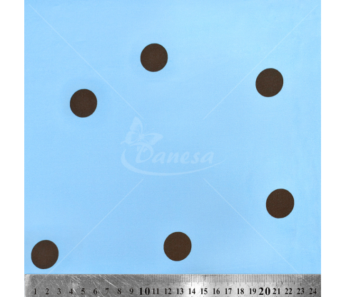 Viscose Fabric with Dark Polka Dots, Light Blue