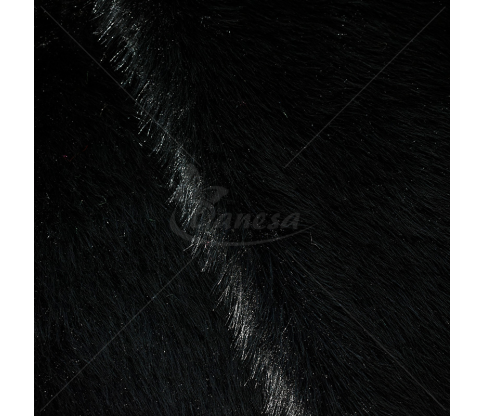 Faux fur, mid-lenght, black color