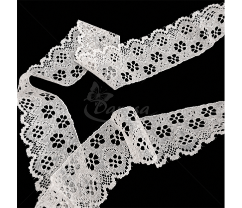 Synthetic lace with a floral pattern, 4.2 cm