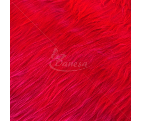 Faux fur, bright pink with red tips