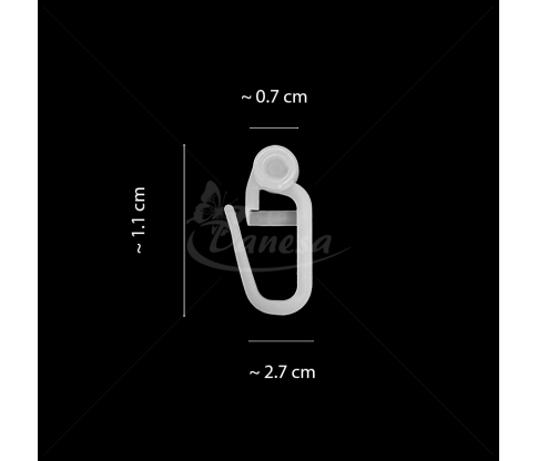 Small White Plastic Curtain Hook with Rollers for Curtain Tracks
