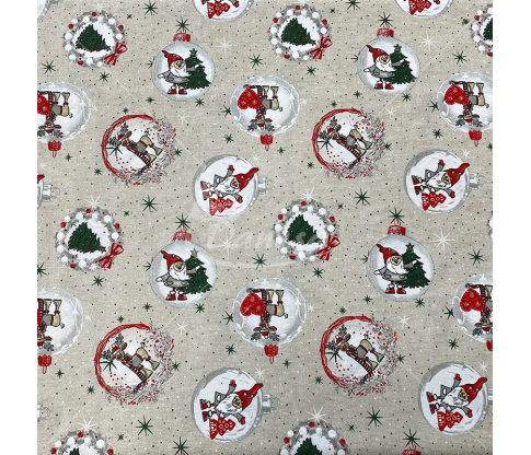 Linen-look fabric (Linen imitation) (CHRISTMAS)