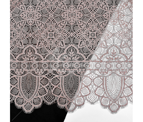 Guipure, geometric pattern, dusty rose color