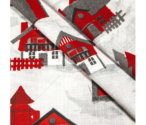 Linen-look fabric (Linen imitation) (CHRISTMAS)