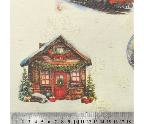 Linen-look fabric (Linen imitation) (CHRISTMAS)